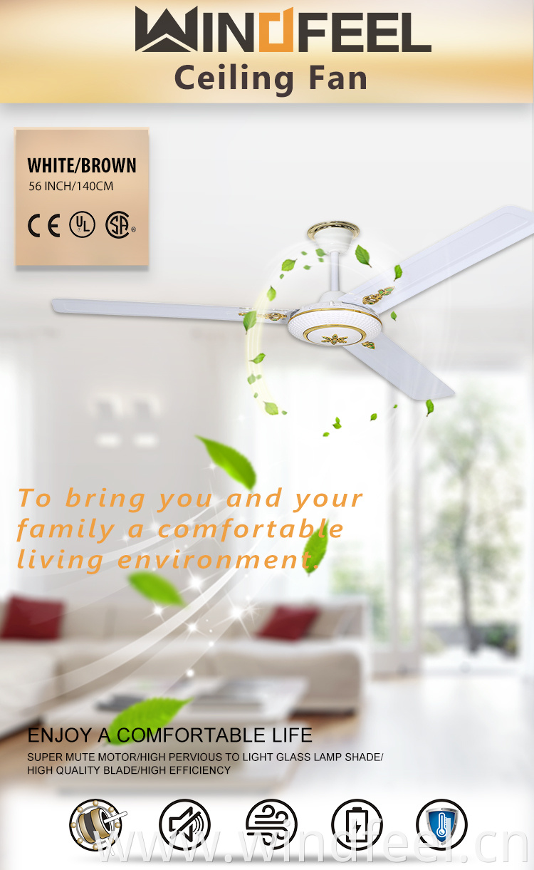 Africa Hot Sale 56inch Electrical Ceiling Fan With Decoration